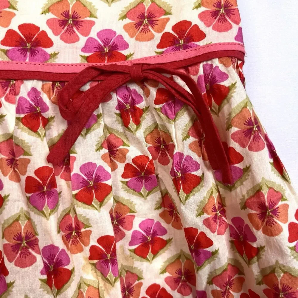 J.Crew Floral A-Line Skirt Women’s Size 4 Pink Orange Cotton Midi Retro